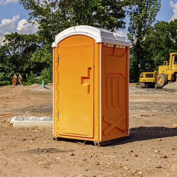 how often are the portable restrooms cleaned and serviced during a rental period in New Castle VA